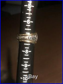 James Avery 14k /. 925 Scrolled FLEUR-De-Lis Ring SZ 7 Retail$525