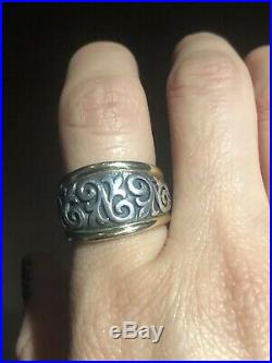 James Avery 14k /. 925 Scrolled FLEUR-De-Lis Ring SZ 7 Retail$525