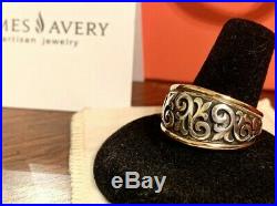 James Avery 14k /. 925 Scrolled FLEUR-De-Lis Ring SZ 8.5 Retail$525