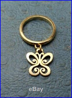 James Avery 14k Butterfly Dangle Ring Sz4