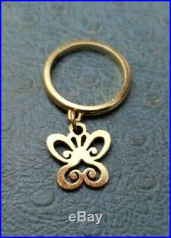 James Avery 14k Butterfly Dangle Ring Sz4