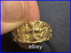 James Avery 14k Gold Cross Band Ring Size 10.5