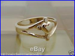 James Avery 14k Gold Cross with Heart Ring Size 7