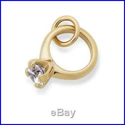 James Avery 14k Gold Engagement Ring Charm Pendant withCubic Zirconia