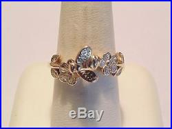 James Avery 14k Gold FLOWERS & BEE Ring Size 8.5