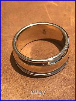 James Avery 14k Gold Mens Wedding Band 8.5mm wide Ring Size 8