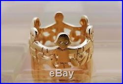 James Avery 14k Gold Paper Doll Eternity Band Ring Size 8, 7.4 Grams RETIRED