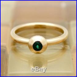 James Avery 14k Gold Remembrance Ring With Green Emerald Size 8