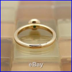 James Avery 14k Gold Remembrance Ring With Green Emerald Size 8
