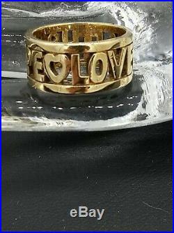 James Avery 14k Gold Ring Faith Hope Love Size 7