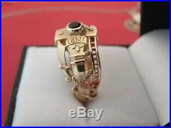 James Avery 14k Gold Ring Martin Luther with Garnet INRI Size 8.5