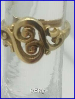 James Avery 14k Gold Scroll Childs Ring Size 3