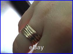 James Avery 14k Gold Stacked Hammered Ring 6.5