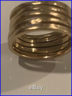 James Avery 14k Gold Stacked Hammered Ring Size 7.5