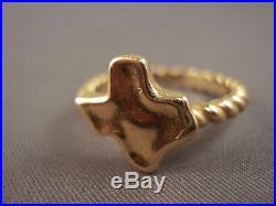 James Avery 14k Gold State of Texas Twisted Band Ring Size 7