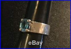 James Avery 14k Gold & Sterling Julietta Blue Topaz Ring Size 7 Retails $265