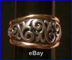 James Avery 14k Gold & Sterling Scrolled Fleur De Lis Ring Size 9 Retails $505