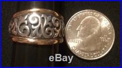 James Avery 14k Gold & Sterling Scrolled Fleur De Lis Ring Size 9 Retails $505