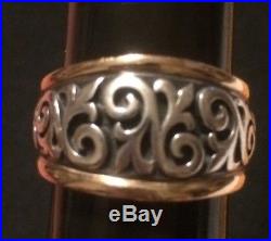 James Avery 14k Gold & Sterling Scrolled Fleur De Lis Ring Size 9 Retails $505