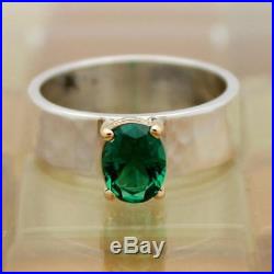 James Avery 14k Gold & Sterling Silver Julietta Green Emerald Ring Size 6, 6G