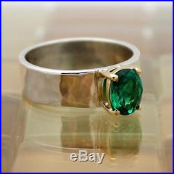 James Avery 14k Gold & Sterling Silver Julietta Green Emerald Ring Size 6, 6G