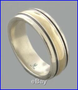 James Avery 14k Gold Sterling Silver Mens Wedding Band Ring Size 11