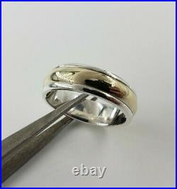 James Avery 14k Gold Sterling Silver Ring Wedding Band Size 8.5 Retired Mens