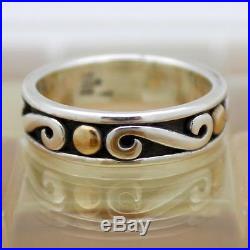 James Avery 14k Gold & Sterling Silver Scroll Wedding Band Ring Size 9 Retired