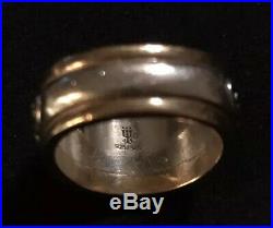 James Avery 14k Gold & Sterling Silver Scrolled Fleur-De-Lis Ring Size 7.25