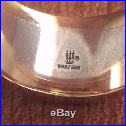 James Avery 14k Gold & Sterling Silver Scrolled Fleur-De-Lis Sz 8.5 Ring 585 925