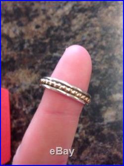 James Avery 14k Gold Sterling Silver Twist Band Ring Size 7 Retired