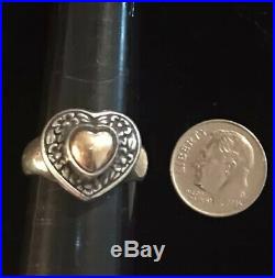 James Avery 14k Gold & Sterling Sterling Heart Of Gold Ring Retired Size 7.25