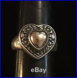 James Avery 14k Gold & Sterling Sterling Heart Of Gold Ring Retired Size 7.25