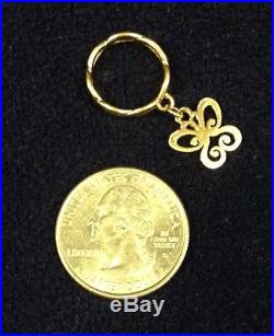 James Avery 14k Gold Twisted Wire Dangle Ring with 14k Gold Butterfly Charm