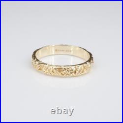 James Avery 14k Leaves and Flowers Ring Yellow Gold Size 8 Retired Rare RG5215