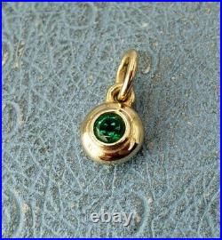 James Avery 14k Remembrance Pendant Lab Emerald Uncut jump Ring Mint Condition