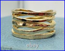 James Avery 14k Stacked Hammered Ring Sz7