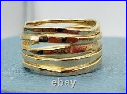 James Avery 14k Stacked Hammered Ring Sz7