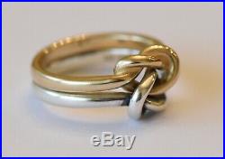 James Avery 14k Sterling Silver Original Lovers Knot Ring US Size 8