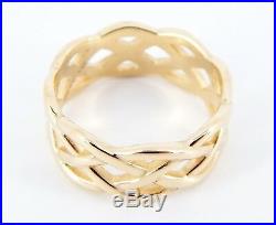 James Avery 14k Woven Band 8mm Ring 6.9 Grams Size 7 1/2 MINT