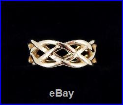 James Avery 14k Woven Band 8mm Ring 6.9 Grams Size 7 1/2 MINT