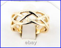 James Avery 14k Woven Band 8mm Ring 6.9 Grams Size 7 1/2 MINT