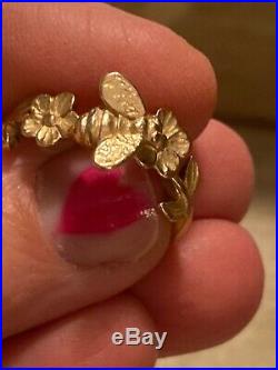 James Avery 14k Yellow Gold 3-D Bee Ring Rare Retired Stamped