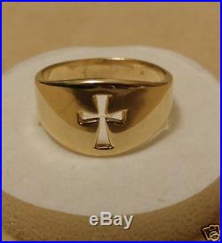 James Avery 14k Yellow Gold 7/16 Wide Crosslet Ring Size 9