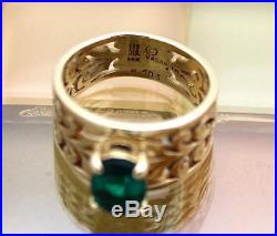 James Avery 14k Yellow Gold Adoree Oval Green Emerald Ring Size 4.5 5.7G RETIRED