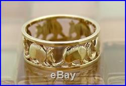 James Avery 14k Yellow Gold Armadillo Eternity Ring Size 8.5, 4.6G RETIRED