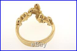 James Avery 14k Yellow Gold Bee Bug With Flower Ring Band sz 7.5