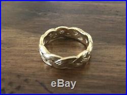 James Avery 14k Yellow Gold Braided Eternity Ring Size 5.25 Rare