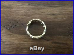 James Avery 14k Yellow Gold Braided Eternity Ring Size 5.25 Rare