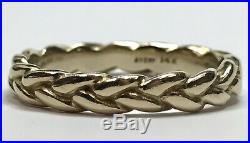 James Avery 14k Yellow Gold Braided Eternity Ring Unisex Band 3.5mm Size 10